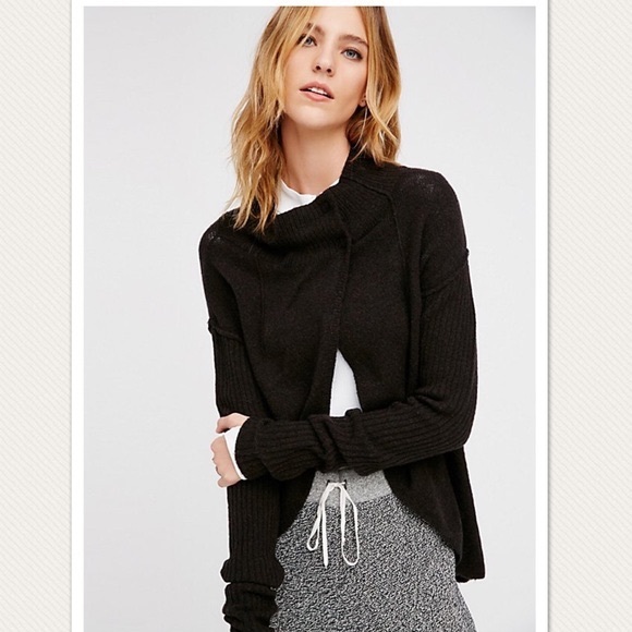 Free People Sweaters - NWT Free People Cascade Charcoal Cardigan Sweater